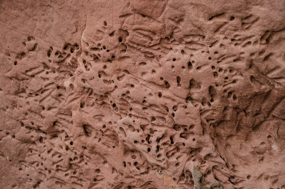 holes in sandstone